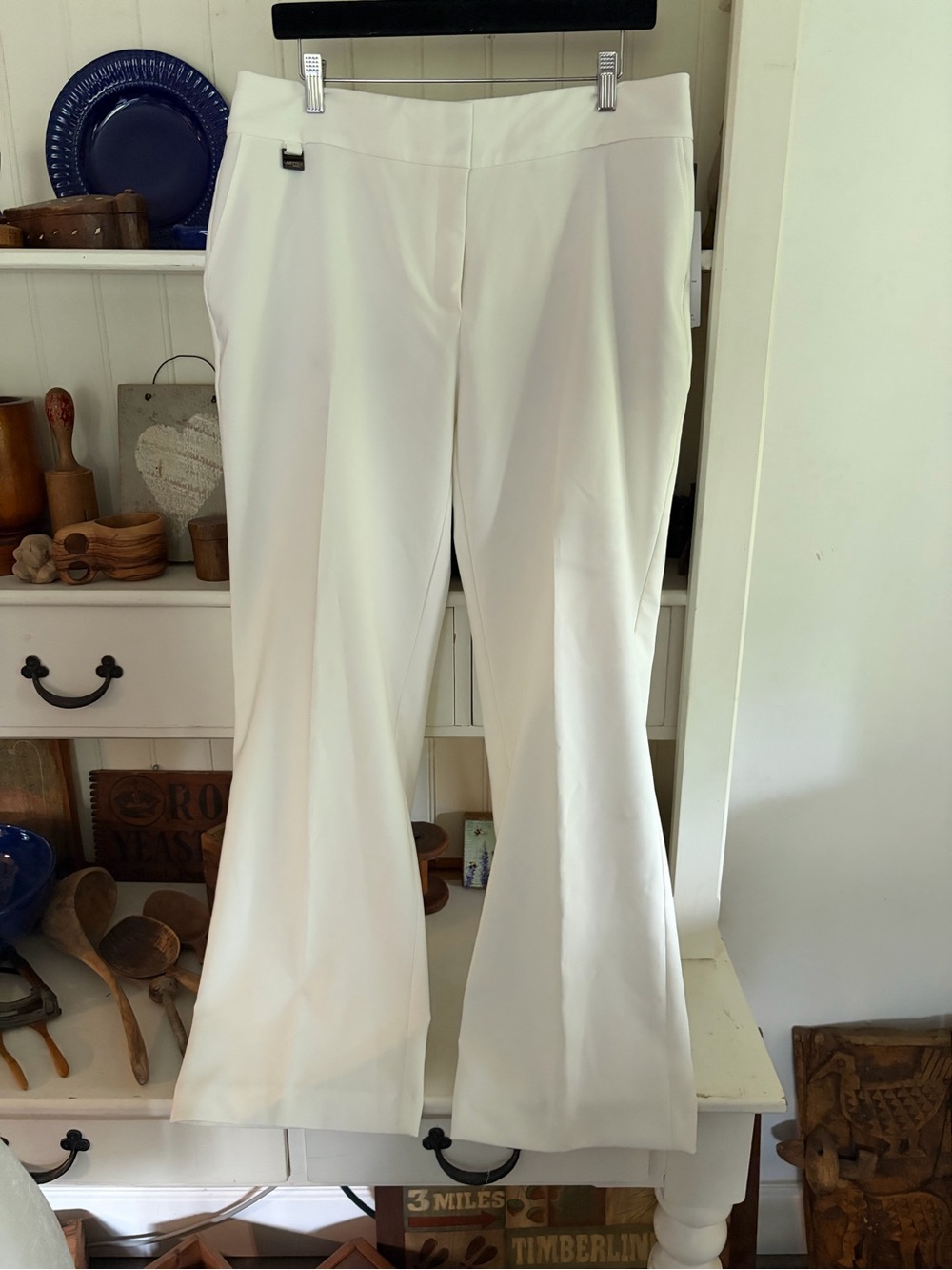Lisette Women's White Flare Dress Pants